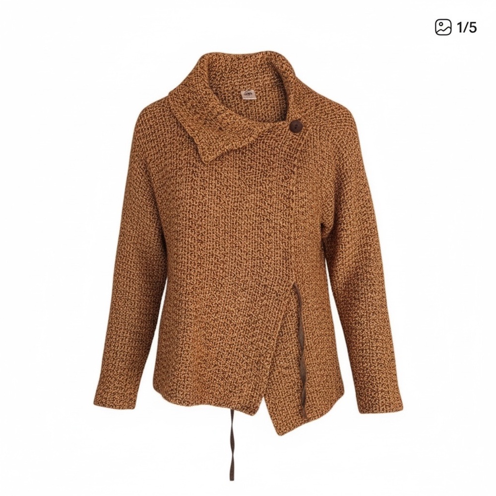 Asian Elephant Nepal Cotton Knit Cardigan Sweater Button Up‎ Cozy